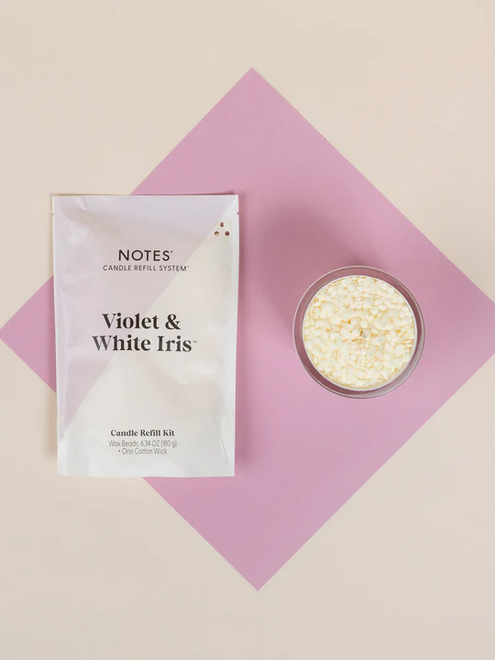 NOTES Violet & White Iris - Candle Refill Kit 