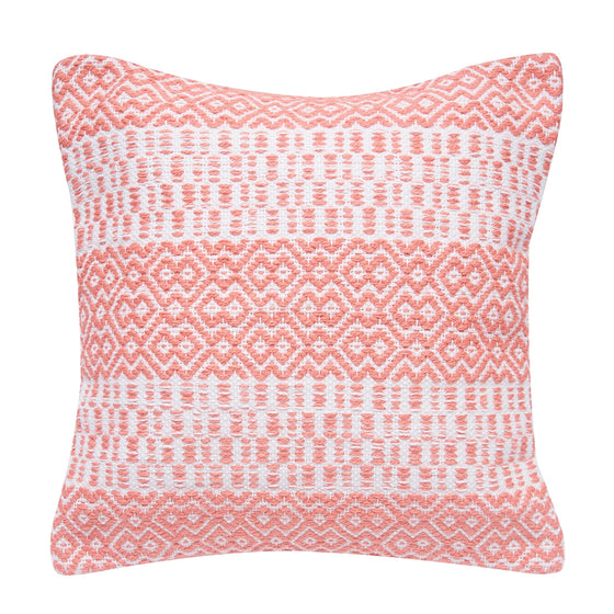 Pim Diamond Stripe Pillow - Coral