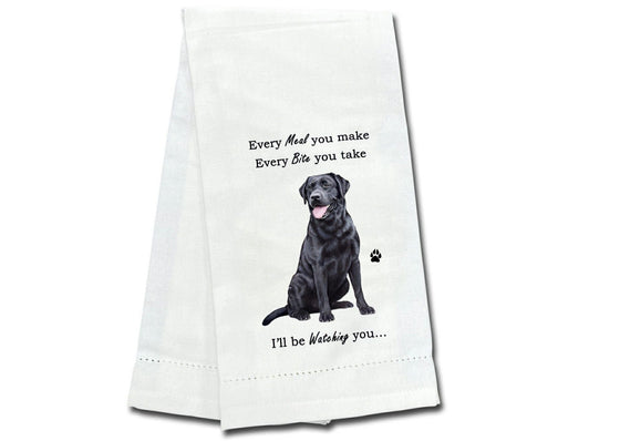 Labrador Kitchen Towel - Black