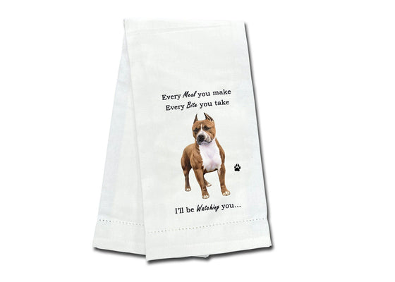 Pit Bull Kitchen Towel - Brindle and White