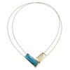 Magnetic Pendant Necklace - Blue/Pearl