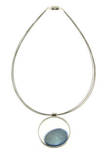  Double Circle Necklace - Blue