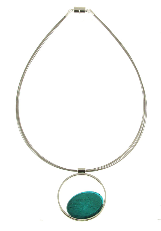 Double Circle Necklace - Turquoise