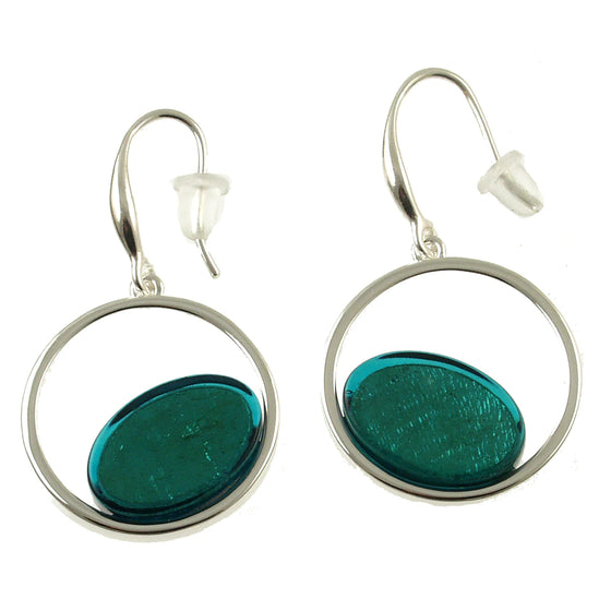 Double Circle Earrings - Turquoise