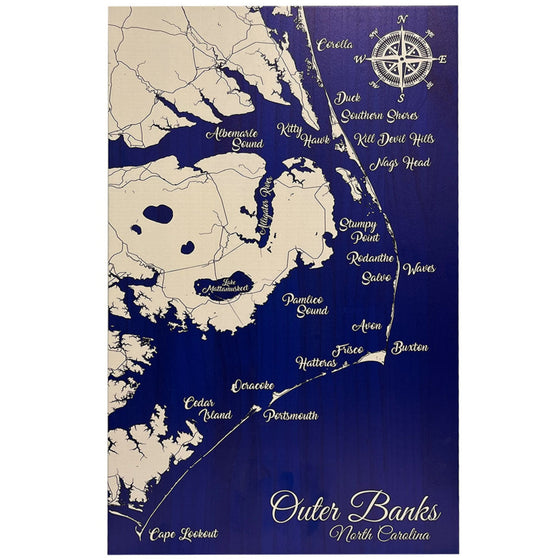 Outer Banks Whimsical Map - Sand