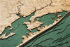 Closeup of the 3-D Virginia Beach to Kitty Hawk Wood Chart