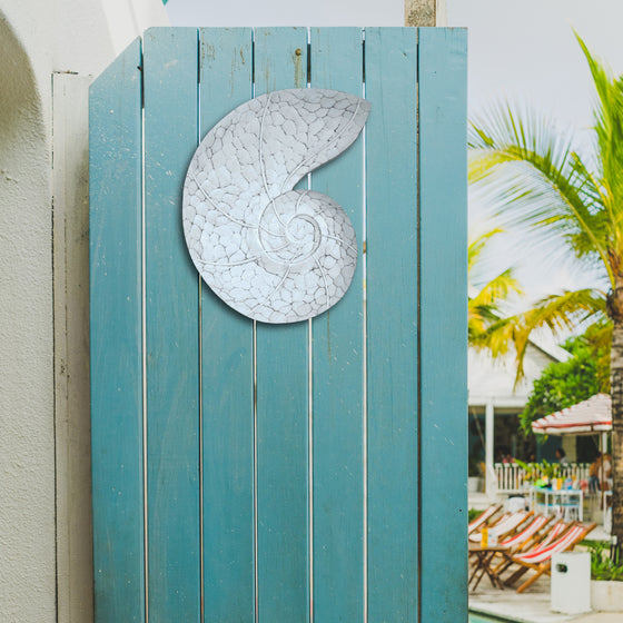 Nautilus Whitewash Wall Art