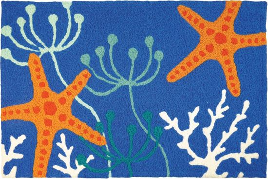 Starfish On Royal Blue Rug