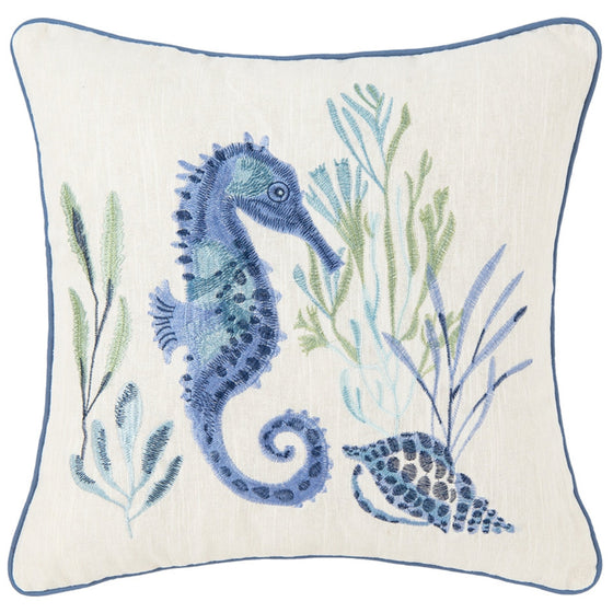 Crescent Bay Pillow - Seahorse