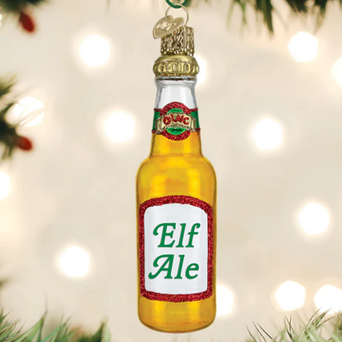 Elf Ale Beer Bottle Ornament