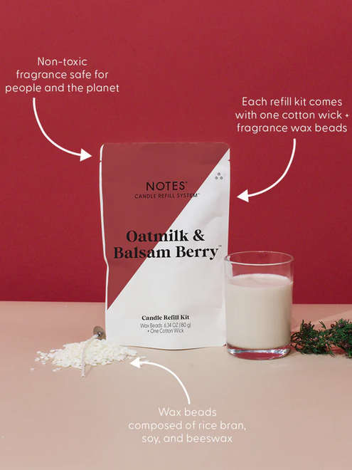 NOTES Oatmilk & Balsam Berry - Candle Refill Kit