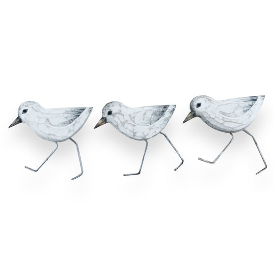 Hand-Carved Sandpipers Set of 3