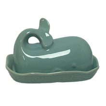  Aqua Whale Shaped Butter Dish With Lid