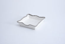  Luncheon Napkin Holder - White and Silver