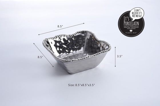 Medium Square Bowl - Silver