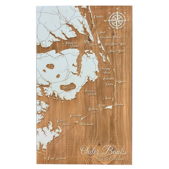 Outer Banks Whimsical Map - Seafoam