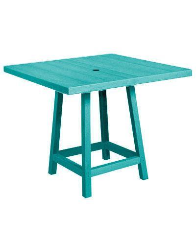 Square Pub Table, Turquoise